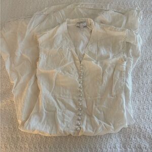 AYR Cream Midi Dress with Button Detail